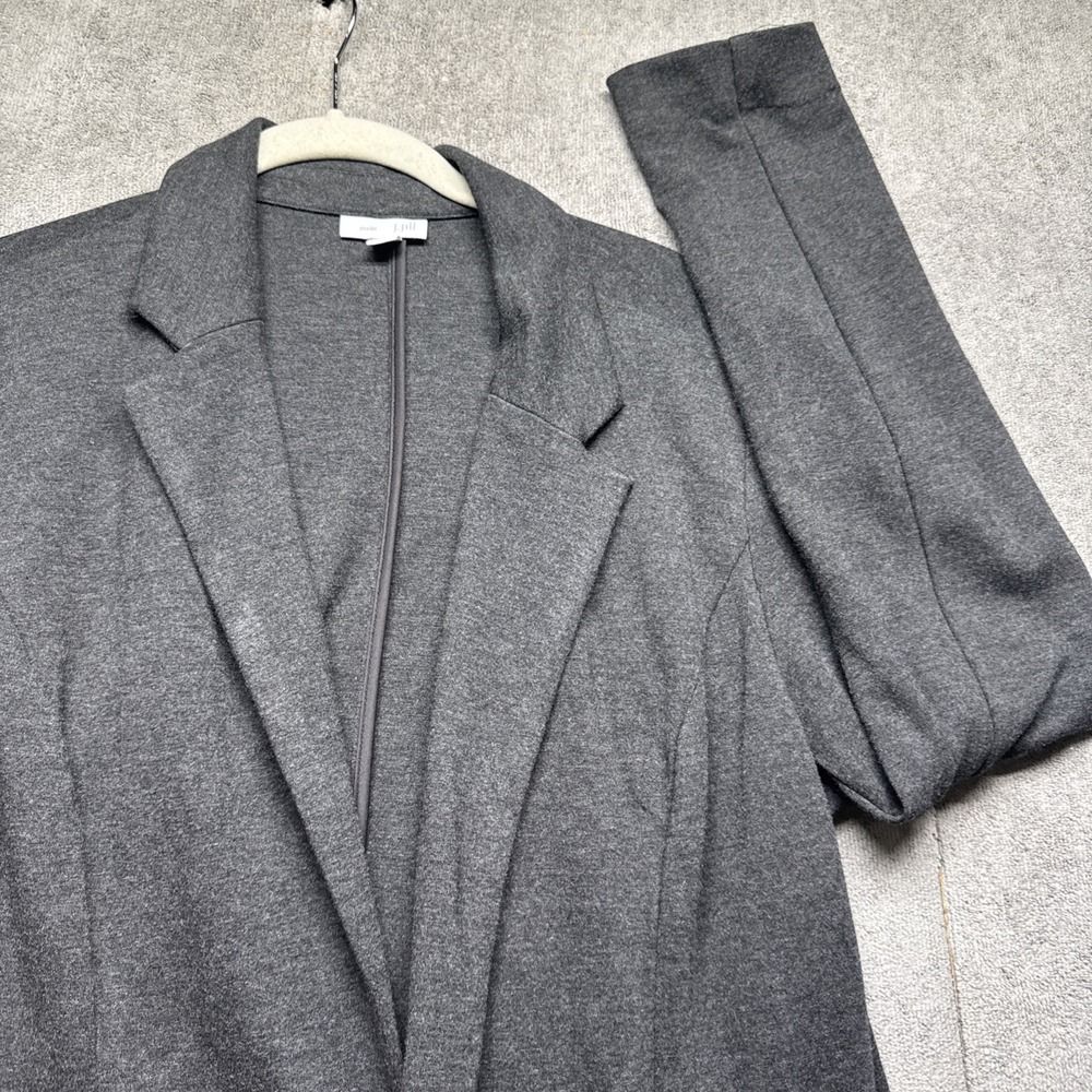 J Jill Women's Gray Ponte Knit Open Front Cardigan Jacket Medium Minimalist